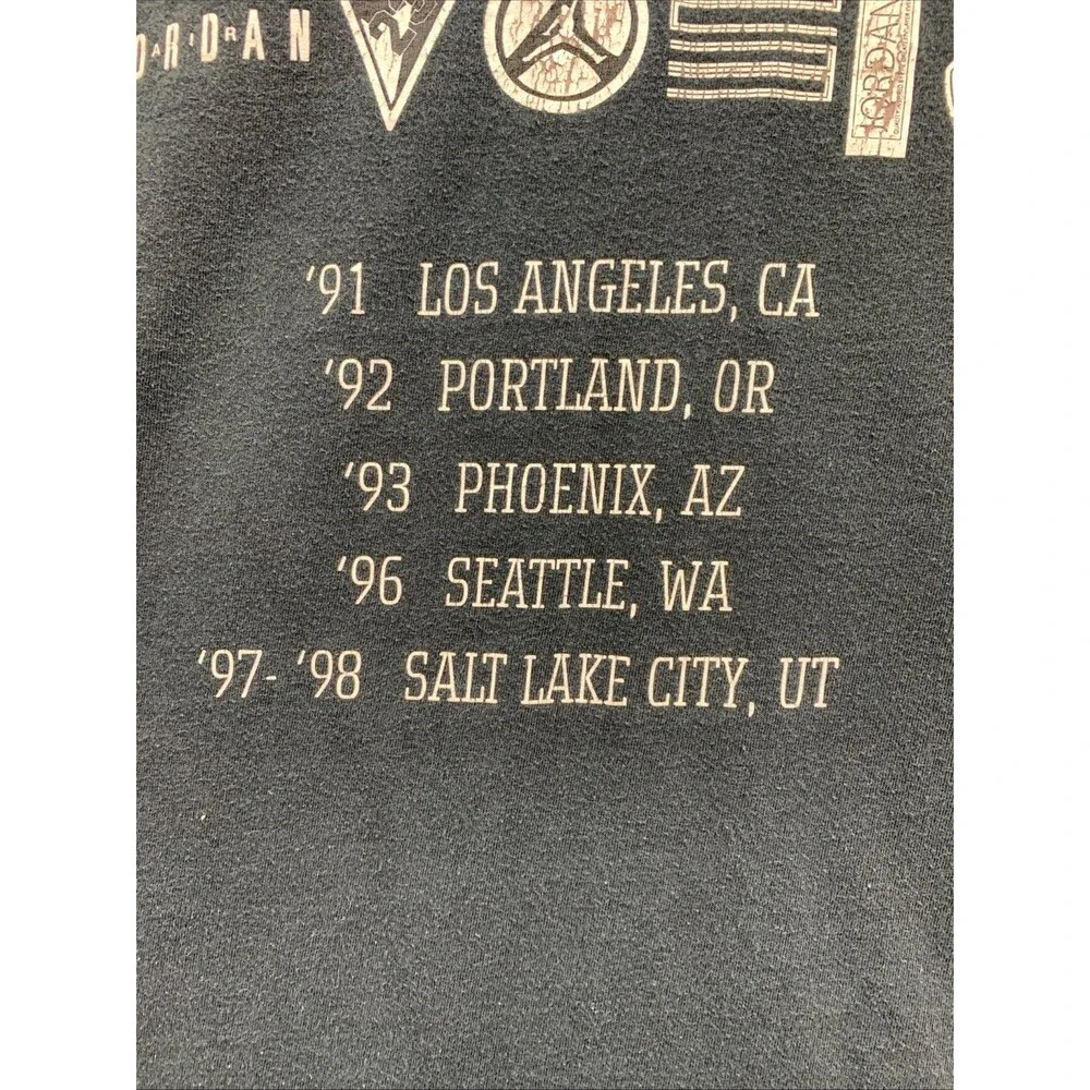 Jordan Jumpman Graphic Tee T-Shirt Men's Six Ring Tour Black Crew Neck Size XL